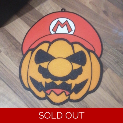 Super Mario Pumpkin hanging window art